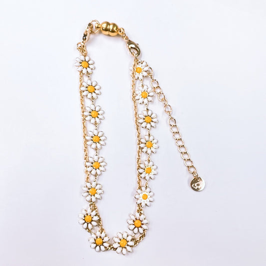 Daisy White Anklet