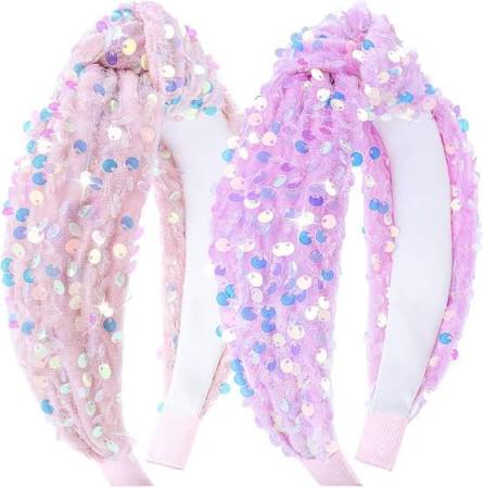 Velvet Sequin Knot Headband | Purple
