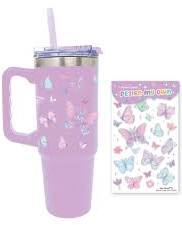 Stainless Steel Tumbler, Tie Dye Butterfly