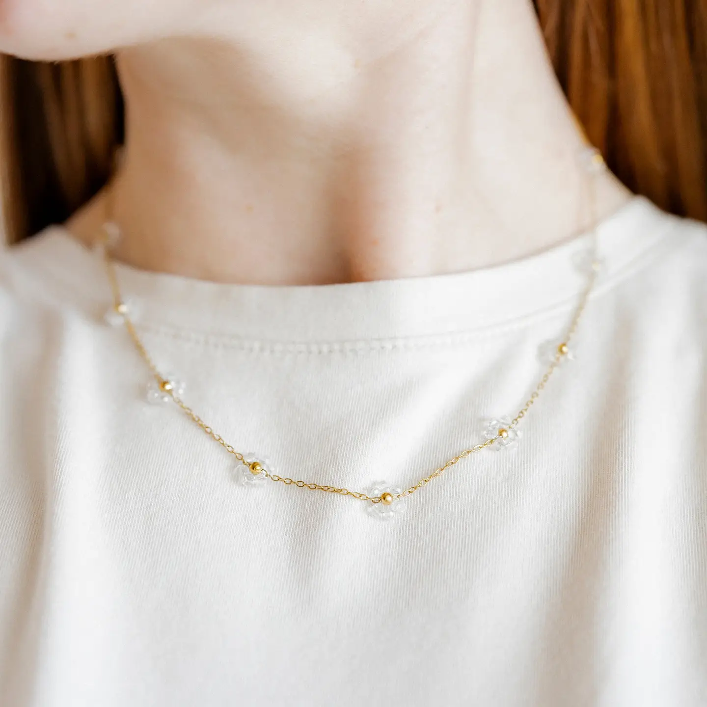 Necklace | Gracie Flower Clear
