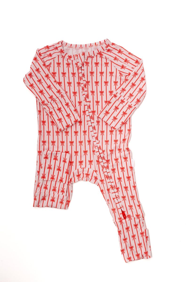 Pink & Red Bow Sleep Romper
