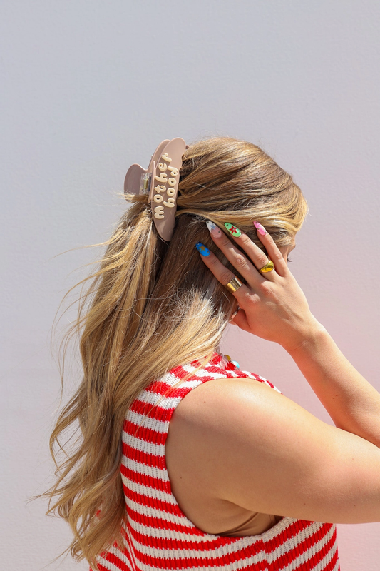 Motherhood Claw Clip | Cream & Brown