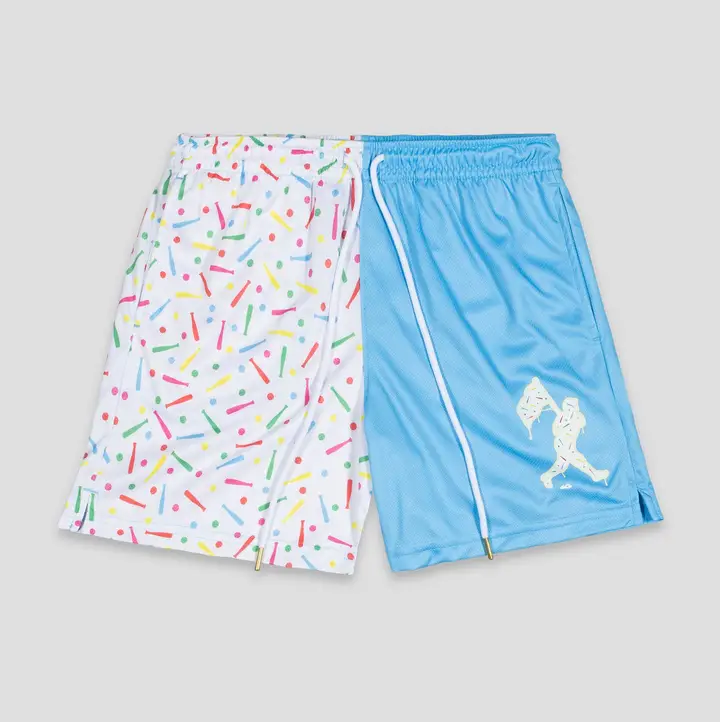 Batter Up Bakery Confetti Cupcake Diamond Air Mesh Shorts | Light Blue