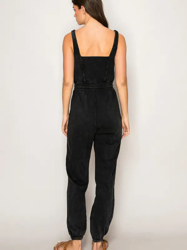 Washed Cami Jumpsuit | Black