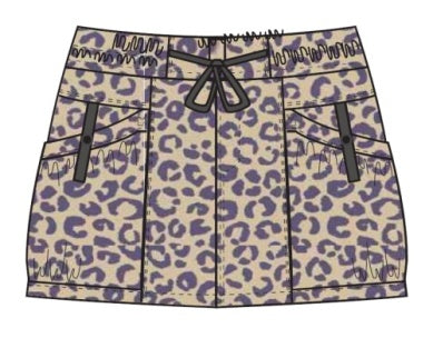 Animal Print Utility Skirt