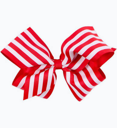 King Grosgrian Red & White Stripe Bow