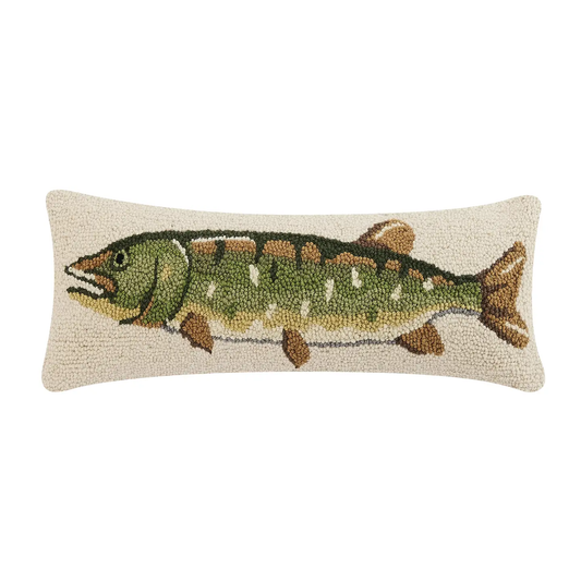 Northern Pike Fish Needlepoint Pillow