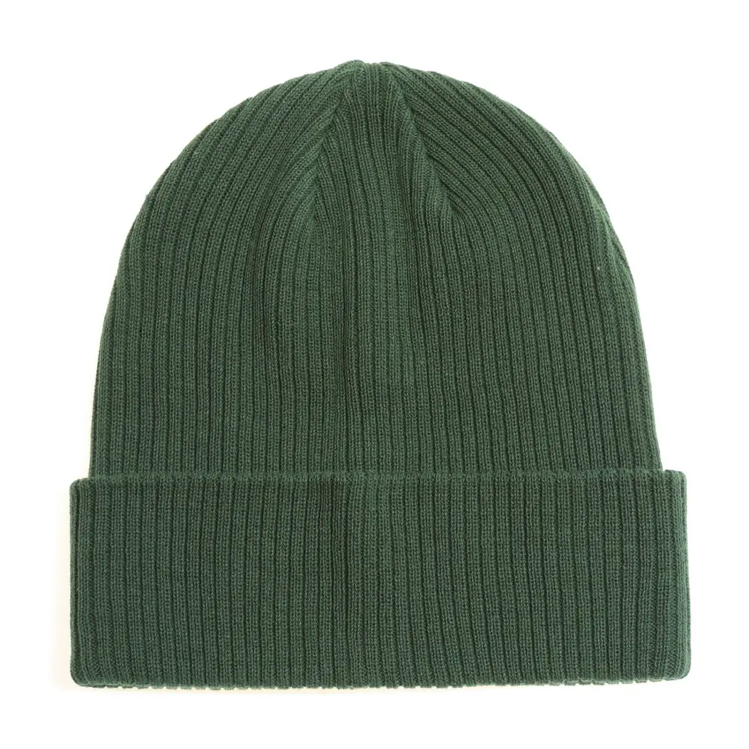 Cotton Knitted Beanie | Dark Green
