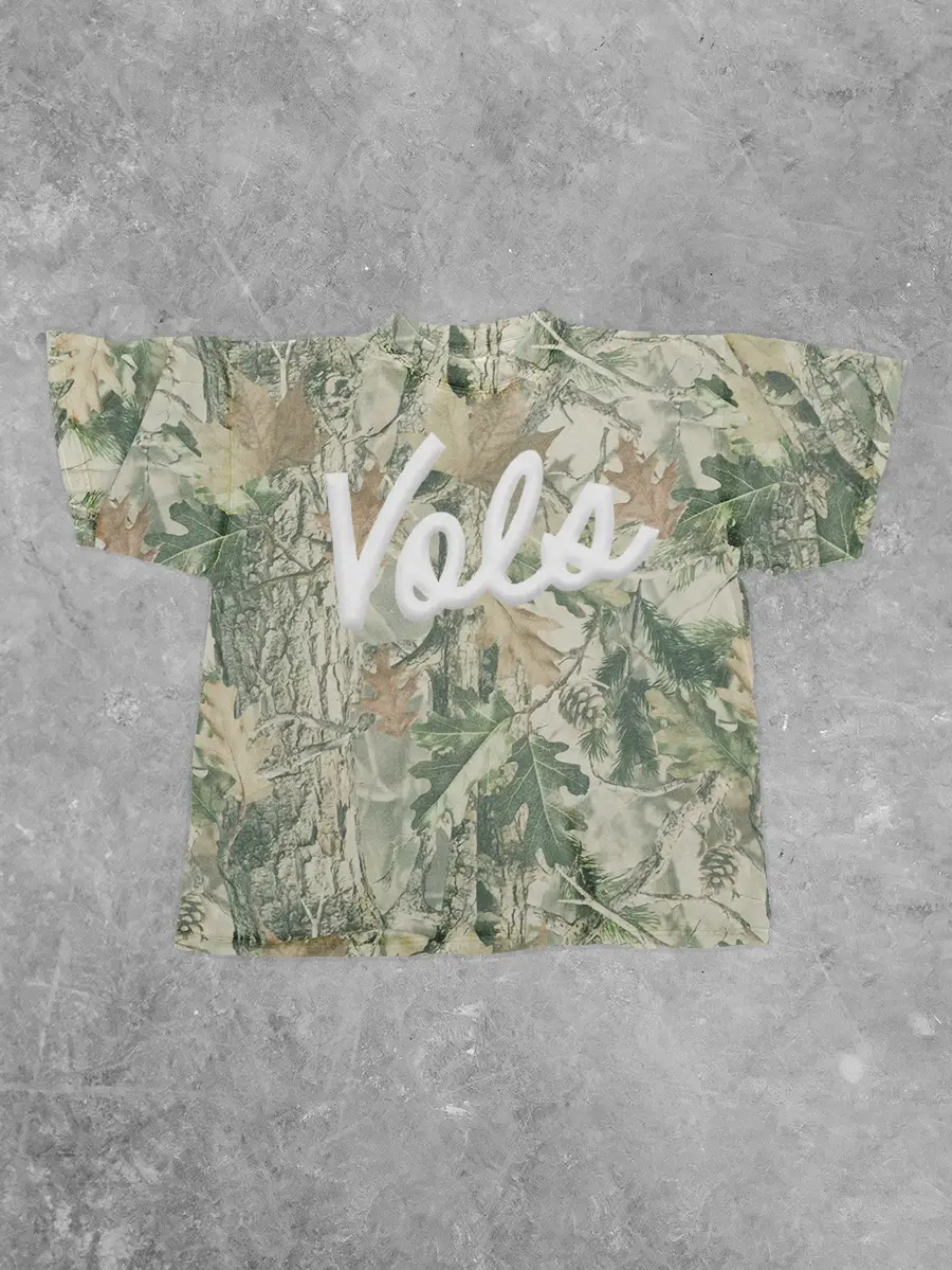 Vols Cursive Lettering Puff Camo Boxy Tee