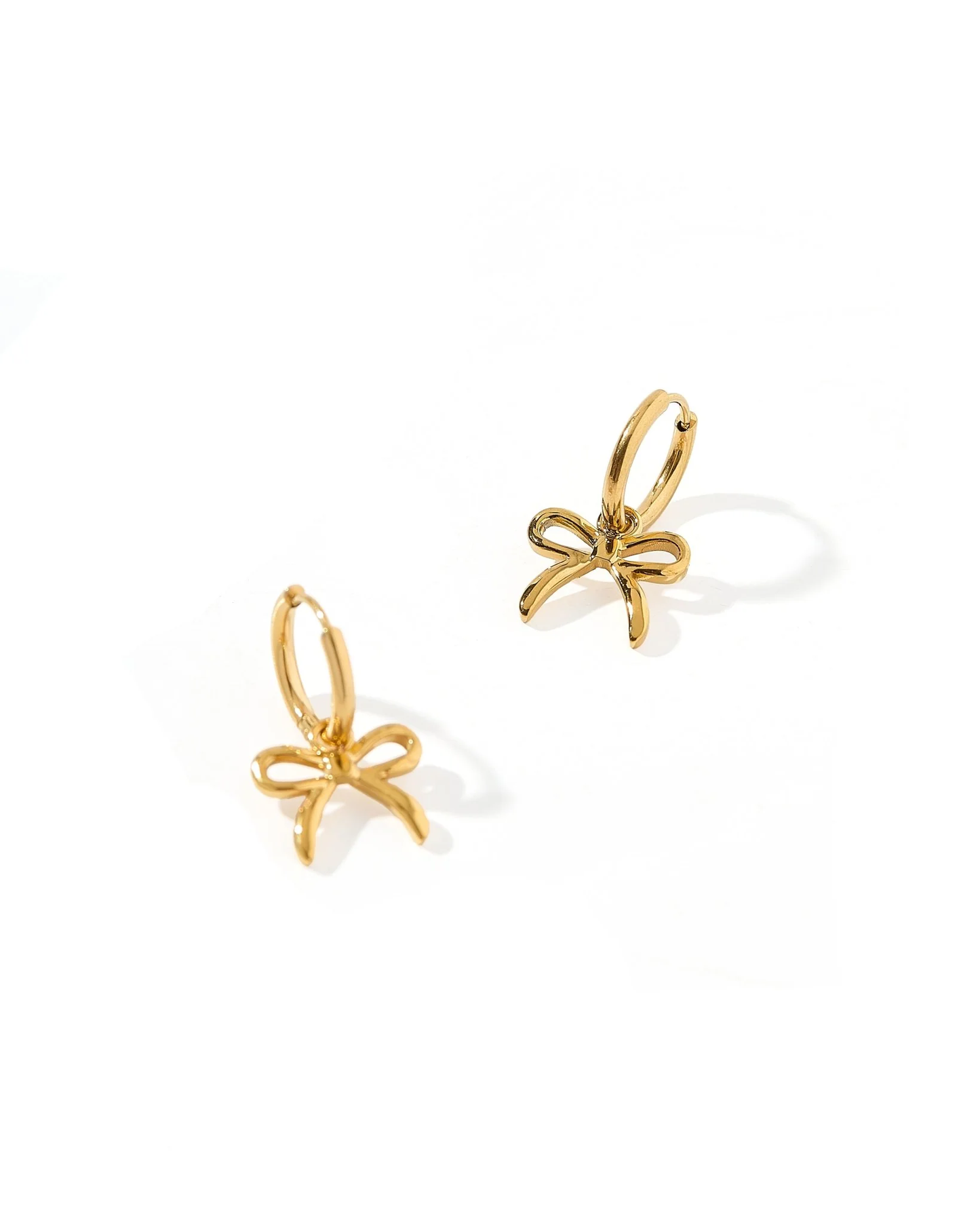 Huggie Charm Earrings | Sadie Bow Gold