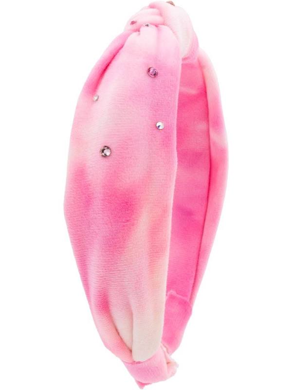 Velvet Crystal Knot Headband | Pink