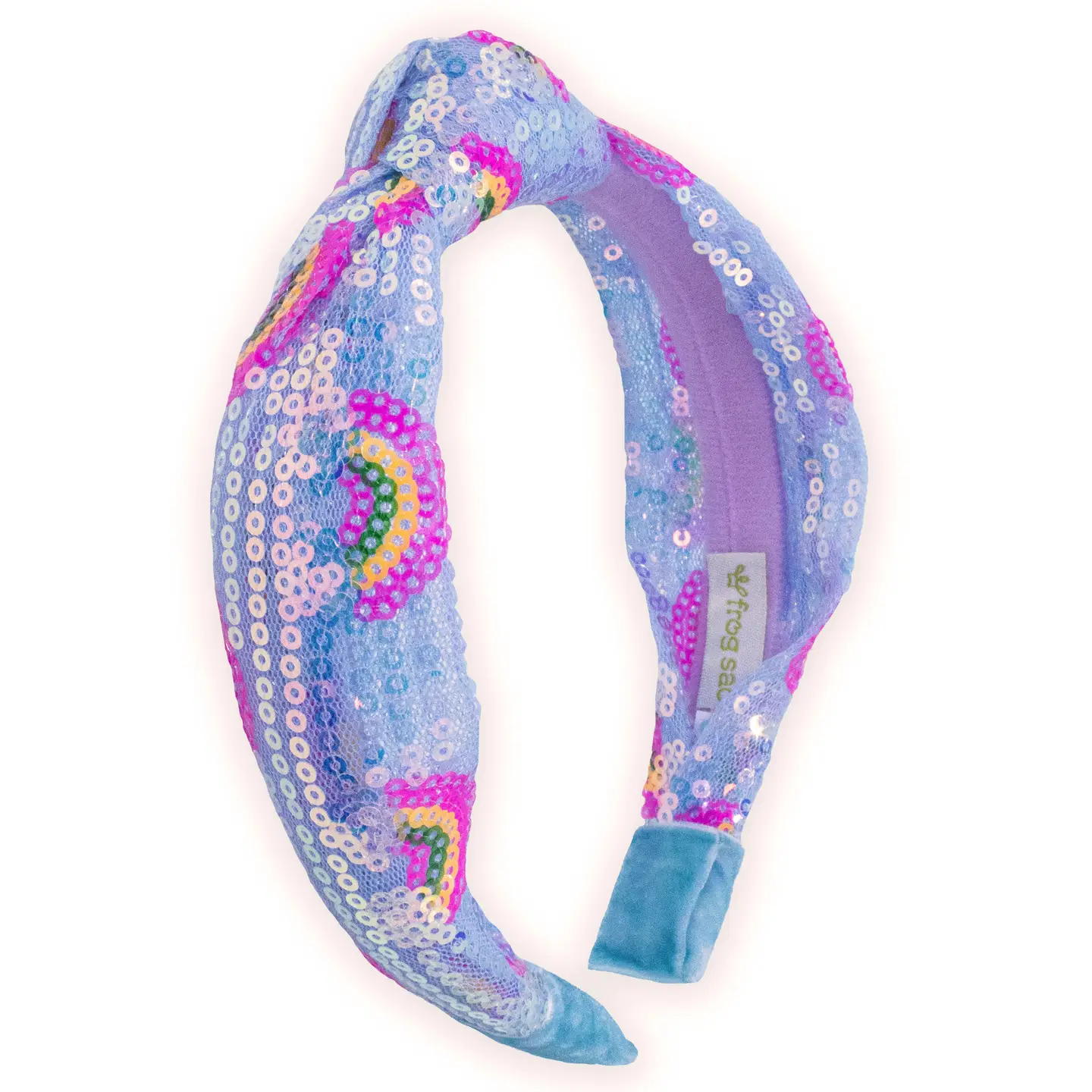 Kids Sequin Knot Headband | Headband | Rainbow Blue