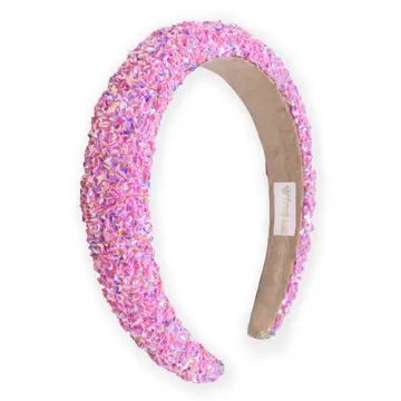 Kids Padded Headband |Chunky Sequin Hair Band | Pink
