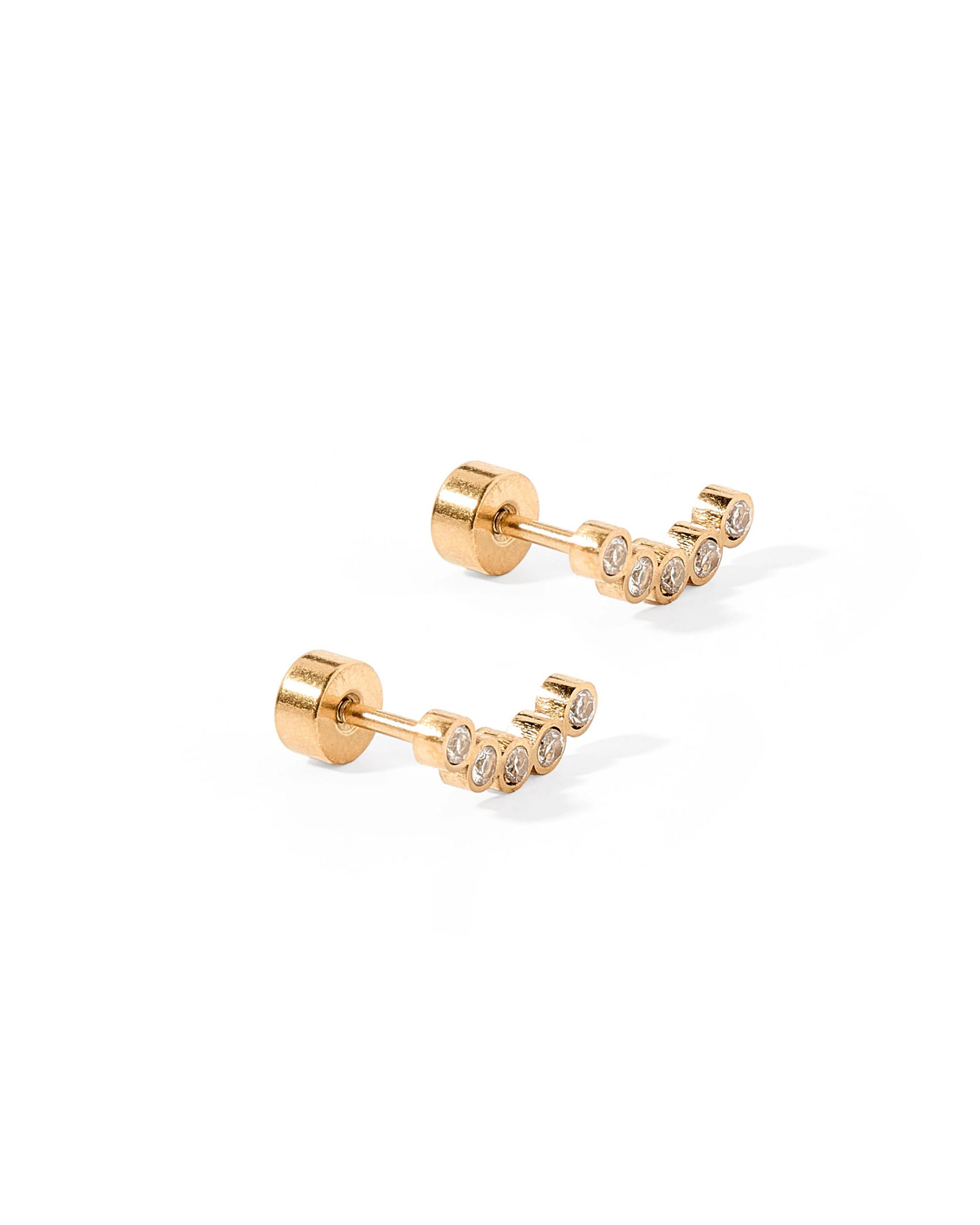 Screwback Stud Earrings| Abigail Sparkle Gold