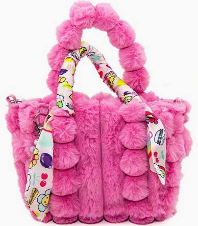 Small Fur Bag With Scarf | Pink