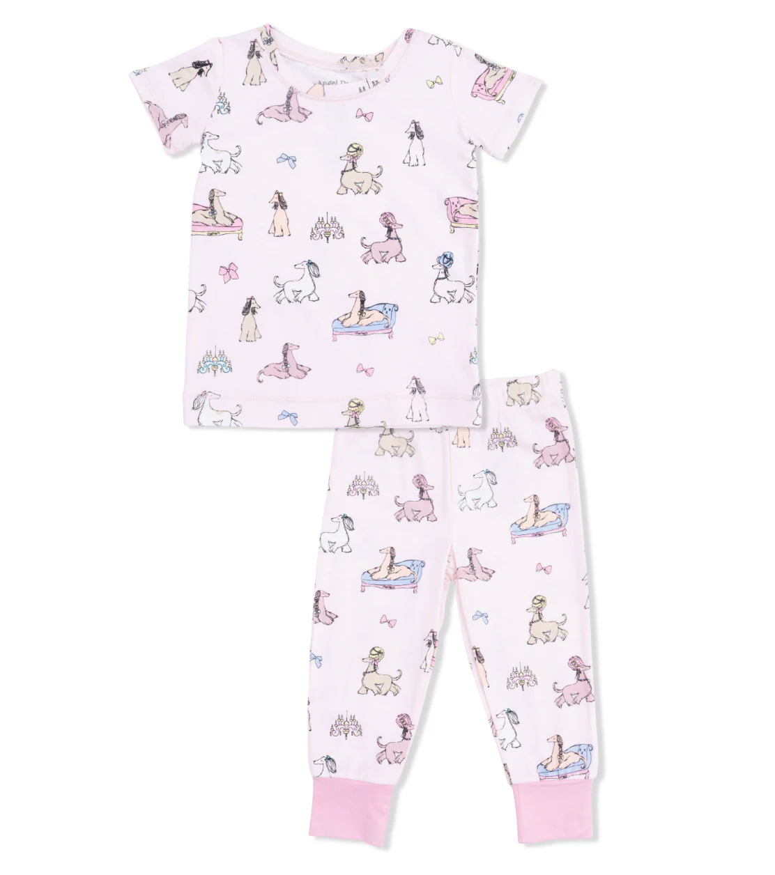 Short Sleeve Loungewear Set | Fancy Hounds with Bows