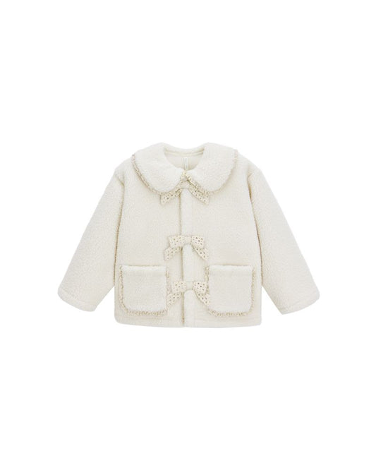 SHEARLING COLLARED COAT || NATURAL