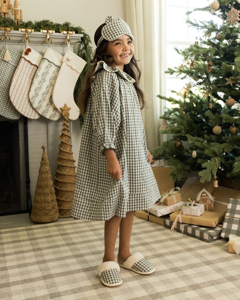 GIRLS NIGHTGOWN || EVERGREEN GINGHAM
