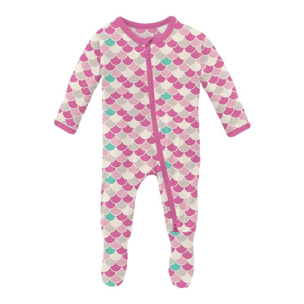 Print Footie with 2 Way Zipper | Tulip Scales