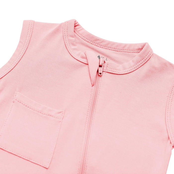 Zippered Sleeveless Romper Crepe