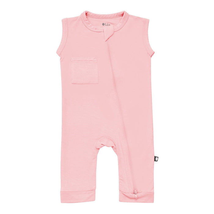 Zippered Sleeveless Romper Crepe