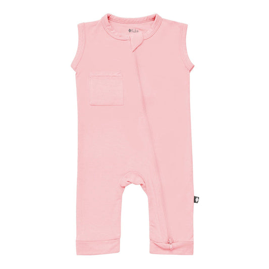 Zippered Sleeveless Romper Crepe