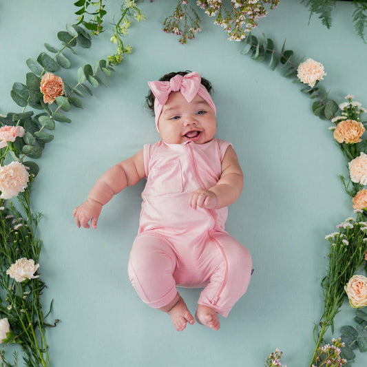 Zippered Sleeveless Romper Crepe