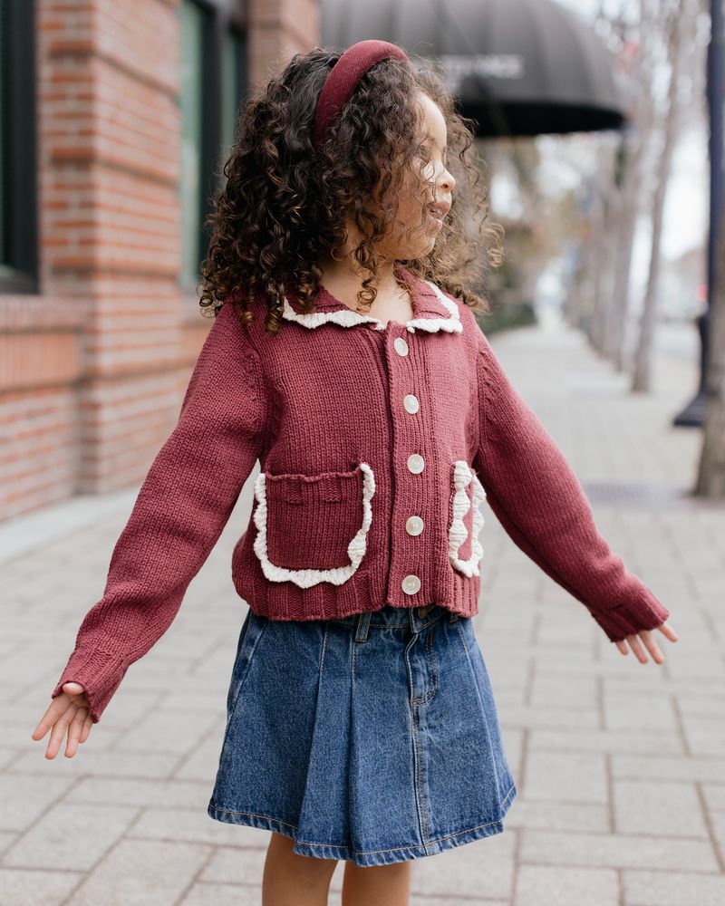 COLLARED CARDIGAN || BURGUNDY