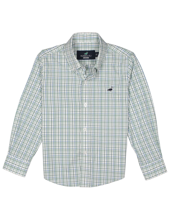 Boys Seasonal Sportshirt Sage Stream