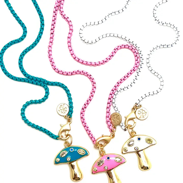 Mushroom | Turquoise, Hot Pink, White