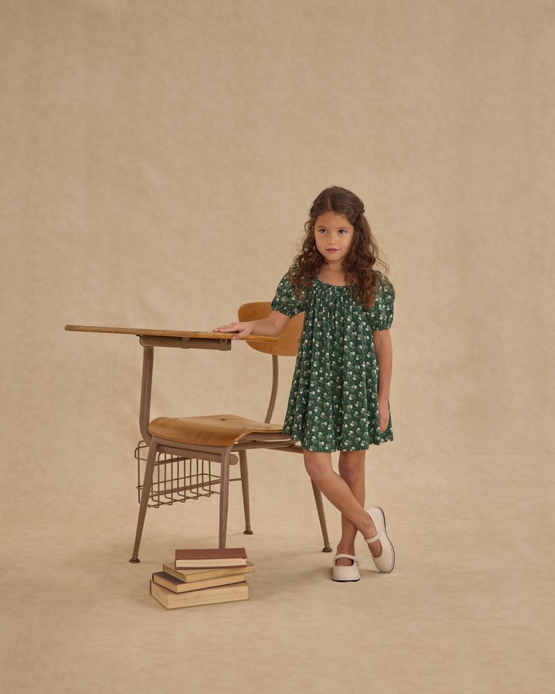 SABRINA MINI DRESS || GREEN DITSY