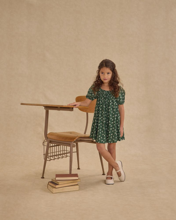 SABRINA MINI DRESS || GREEN DITSY