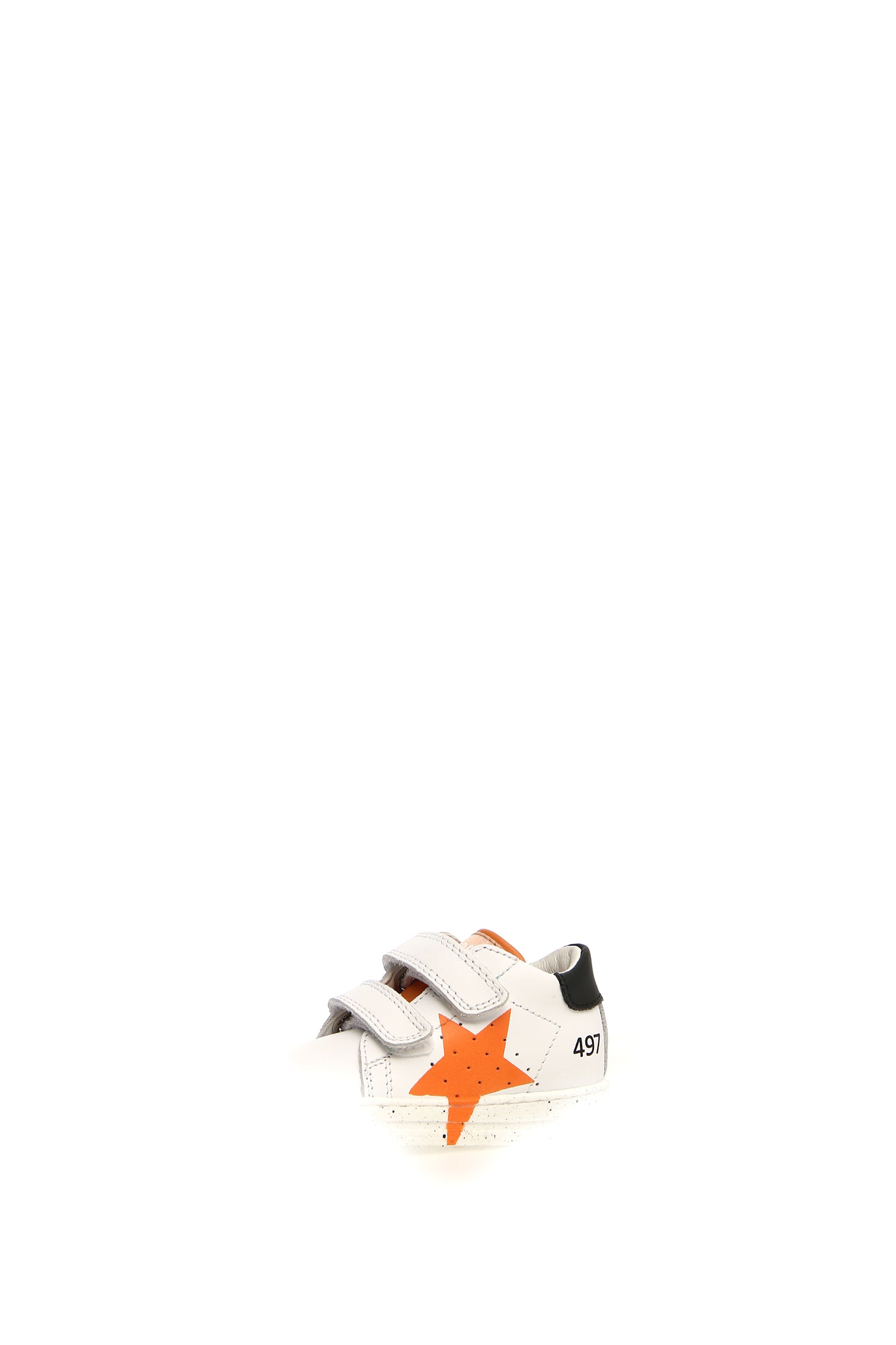 Falcotta White, Orange and Black Leather Trainers
