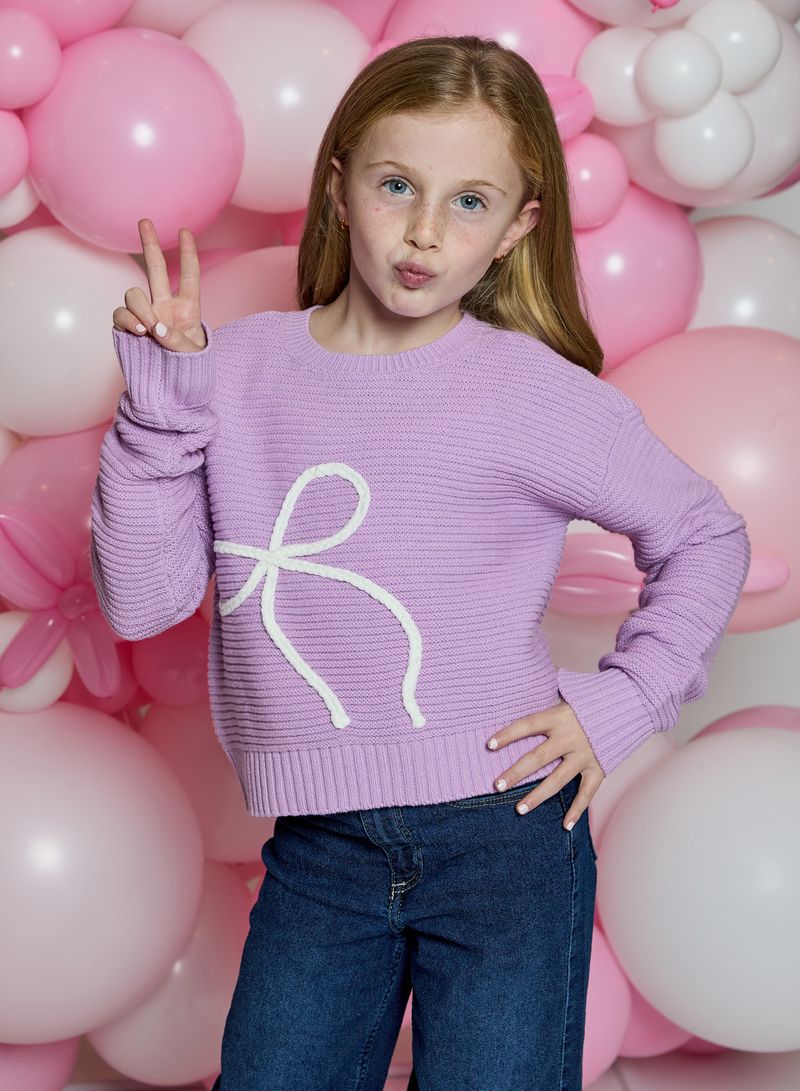 Purple Bow Sweater