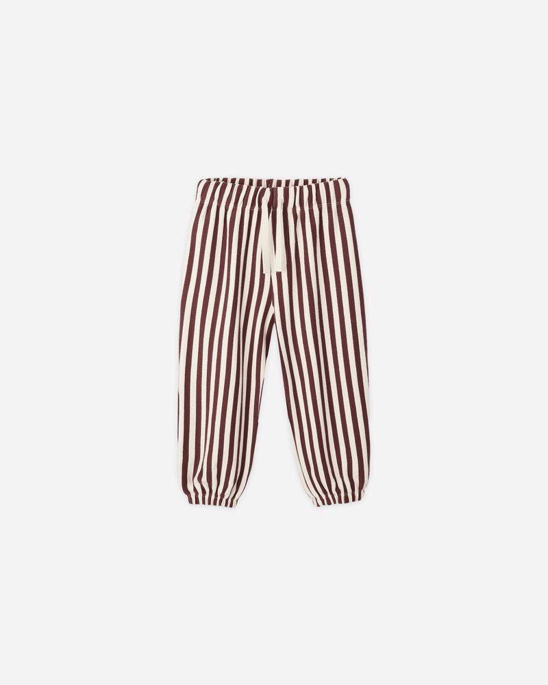 RELAXED JOGGER || BURGUNDY STRIPE
