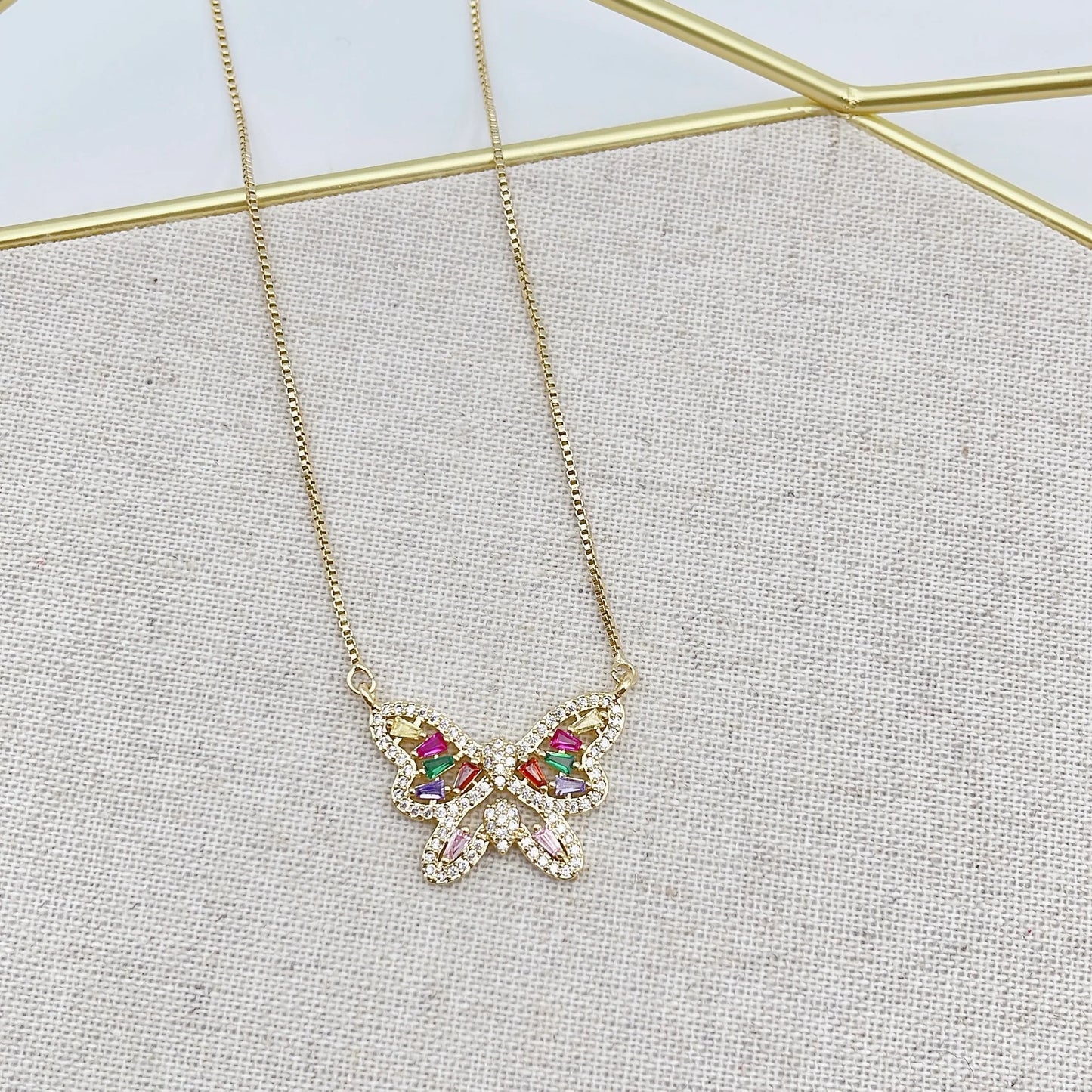 Rainbow Butterfly Necklace