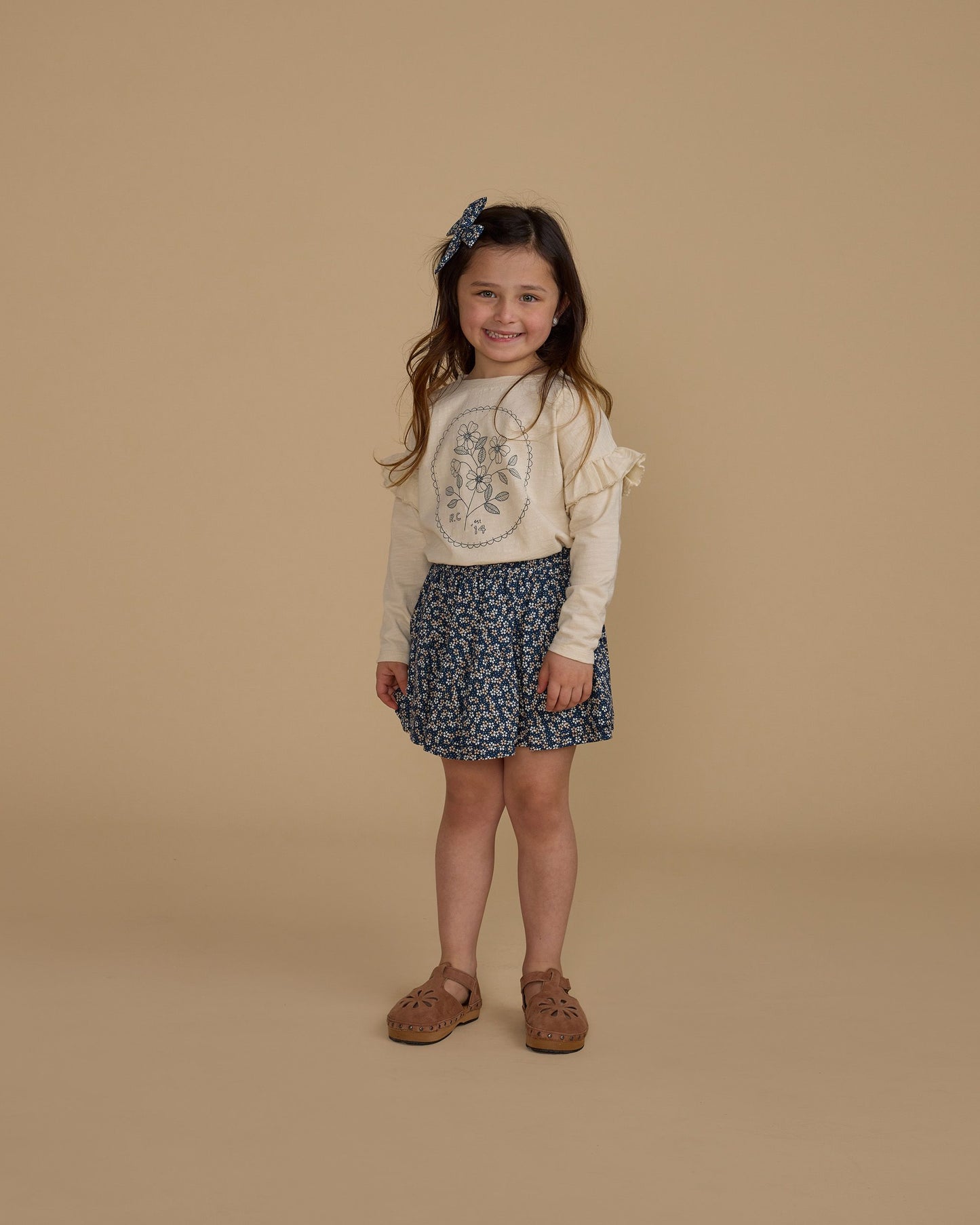 RUFFLE LONG SLEEVE TEE | WILDFLOWER