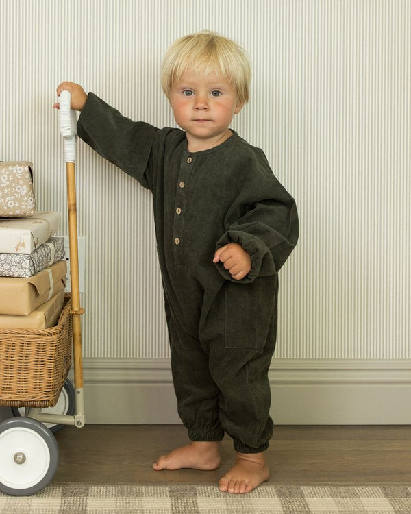 RELAXED WOVEN JUMPSUIT || EVERGREEN