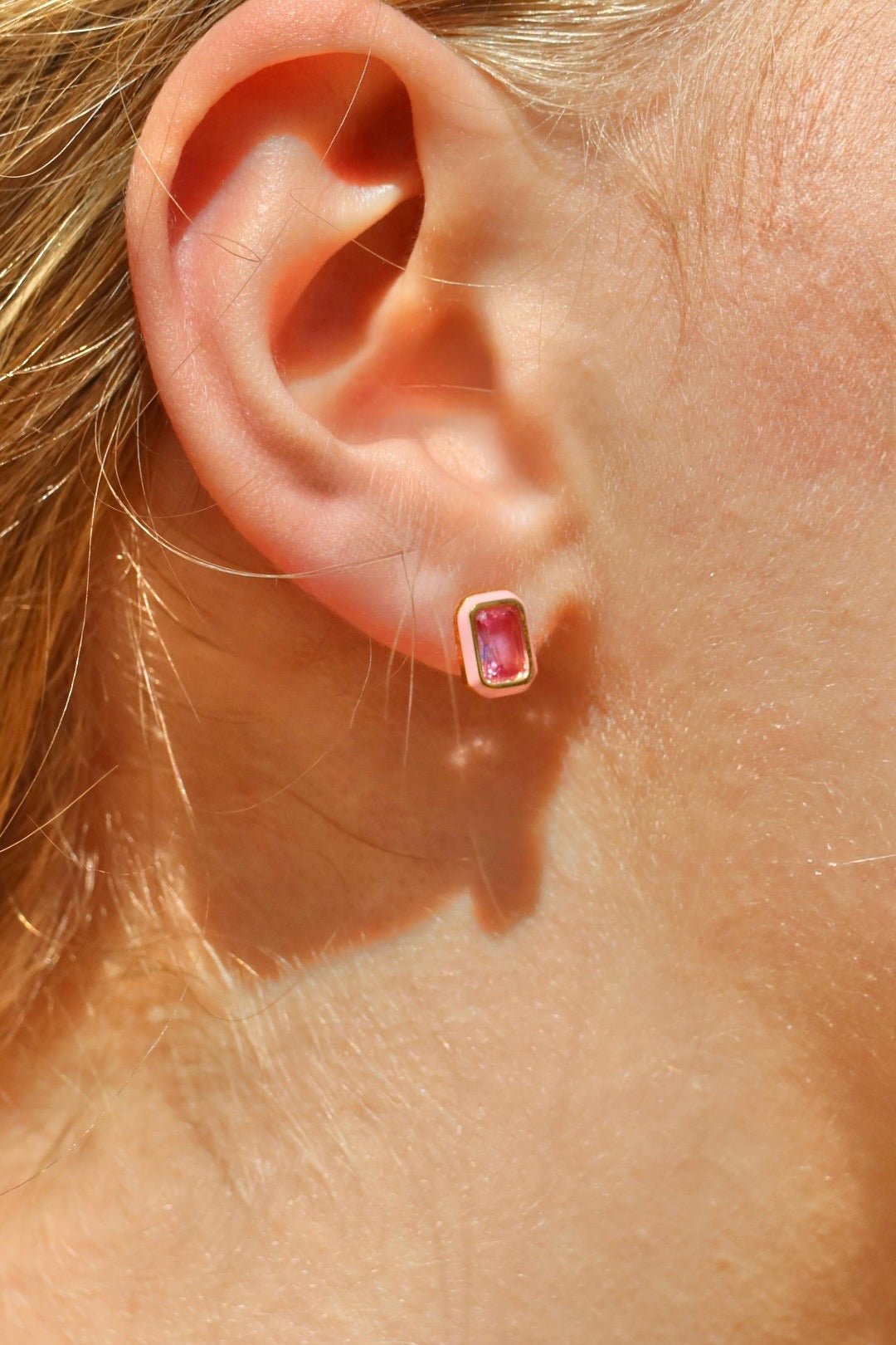Screwback Stud Earrings - Whitney Bubblegum Pink