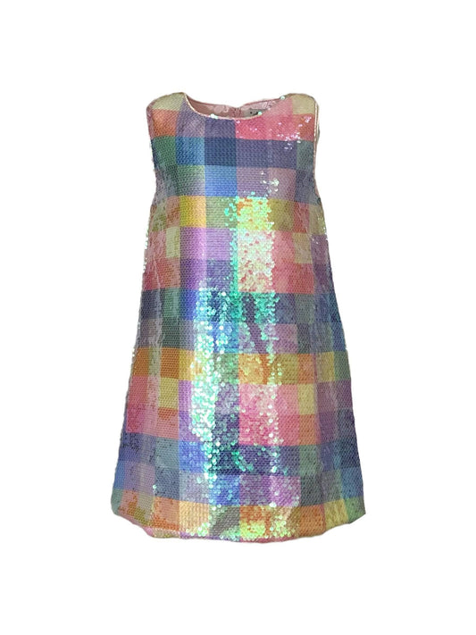 Sequin Plaid Pastel Tank Dress