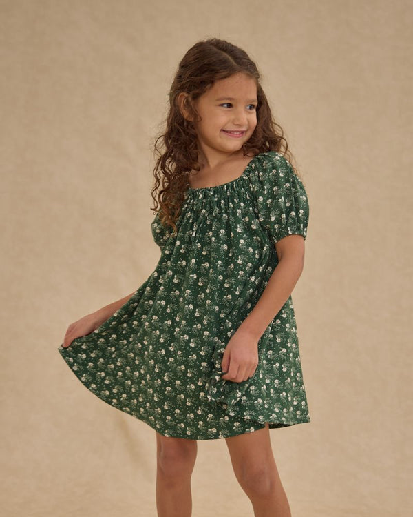 SABRINA MINI DRESS || GREEN DITSY