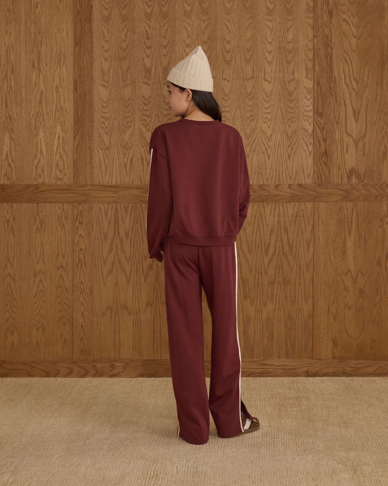 OVERSIZED SWEATSHIRT || BURGUNDY STRIPE TEEN