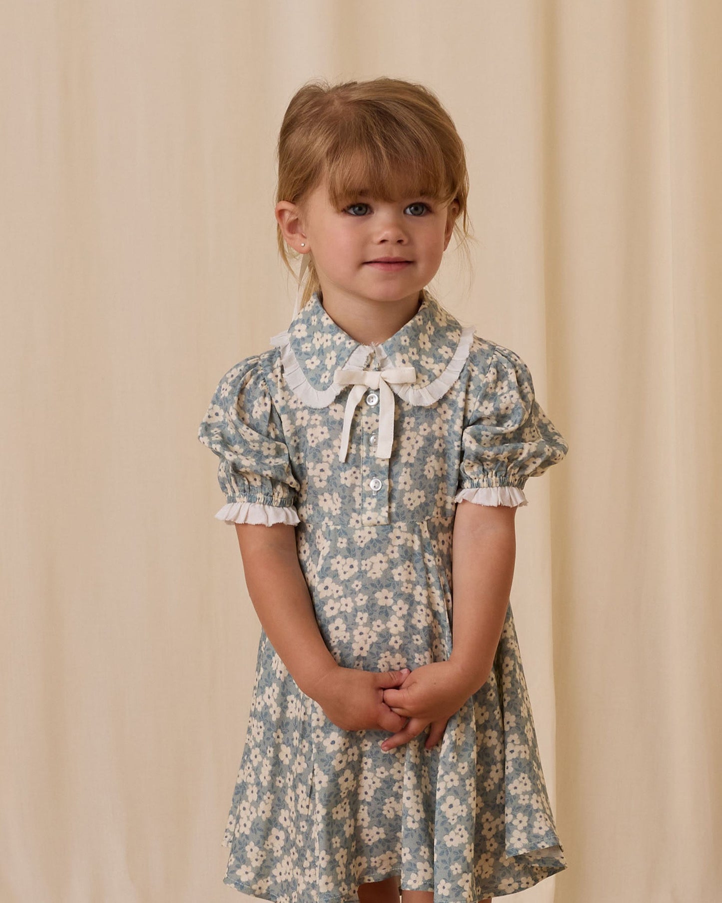 SARA DRESS | AQUA DITSY