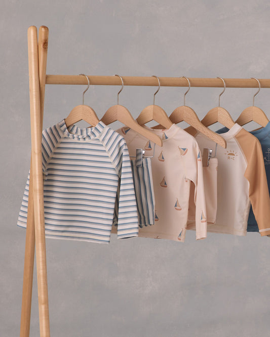 RASHGUARD BOY SET || SEAFOAM STRIPE