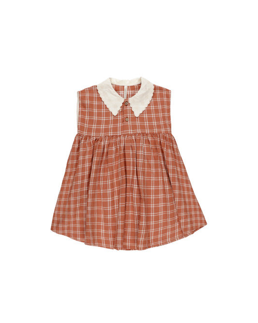 COLLARED BABYDOLL DRESS || POPPY CHECK