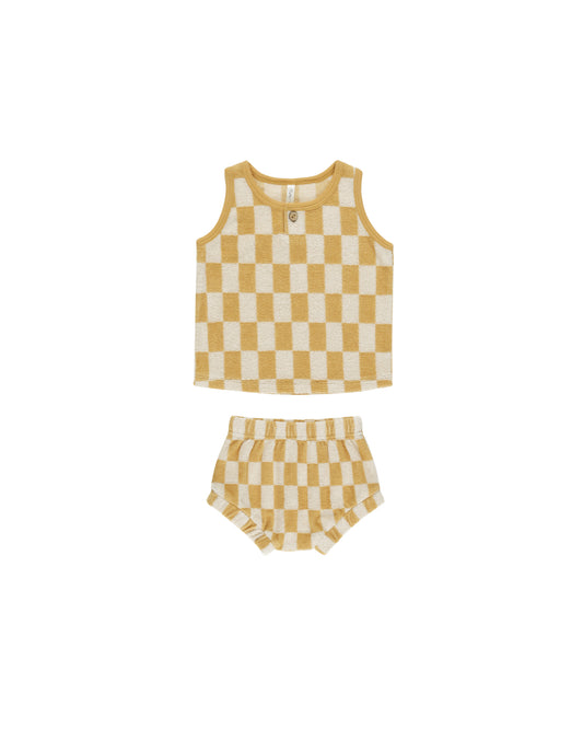 BABY TANK SET || MARIGOLD CHECK