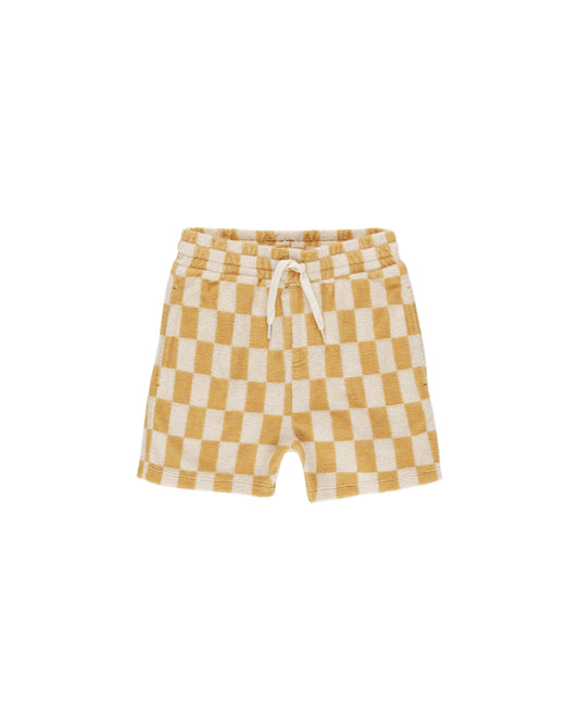 TERRY BOYS SHORT || MARIGOLD CHECK
