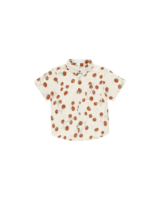 COLLARED SHORT SLEEVE SHIRT || TOMATOES