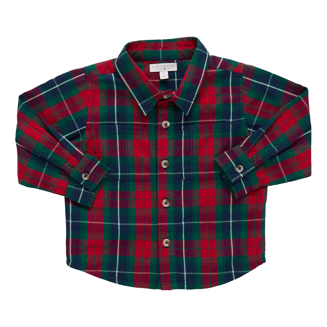 Boys Jack Shirt | Red Tartan