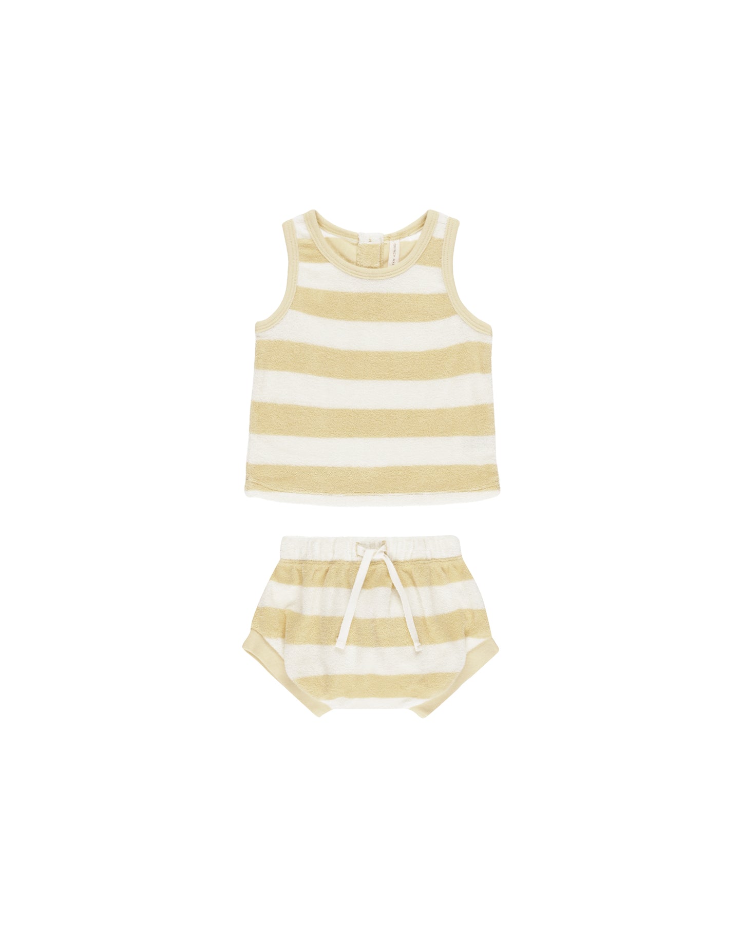 TERRY TANK + SHORT SET || YELLOW STRIPE